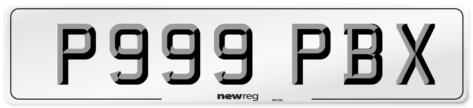 P999 PBX Number Plate from New Reg